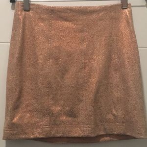 Luxe shimmer faux suede skirt